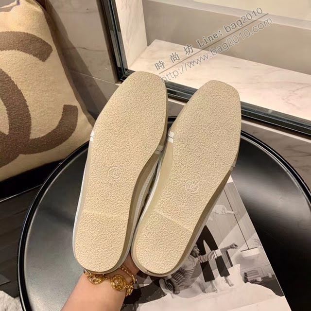 Chanel女鞋 香奈兒中古超軟半拖帆布鞋 超級百搭休閒鞋  naq1319